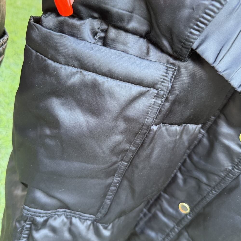 Vintage Y2K Braetan Black Long Trench Puffer Coat Belted Maxi Jacket Womens S - Picture 4 of 16